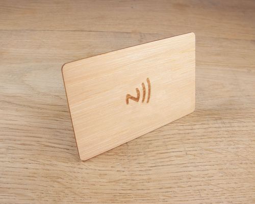 Image of Bamboo Card Custom Print NFC Tag